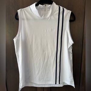 Kinona No Break Sleeveless Golf Top White Blue Stripe NEW sz L Pickleball